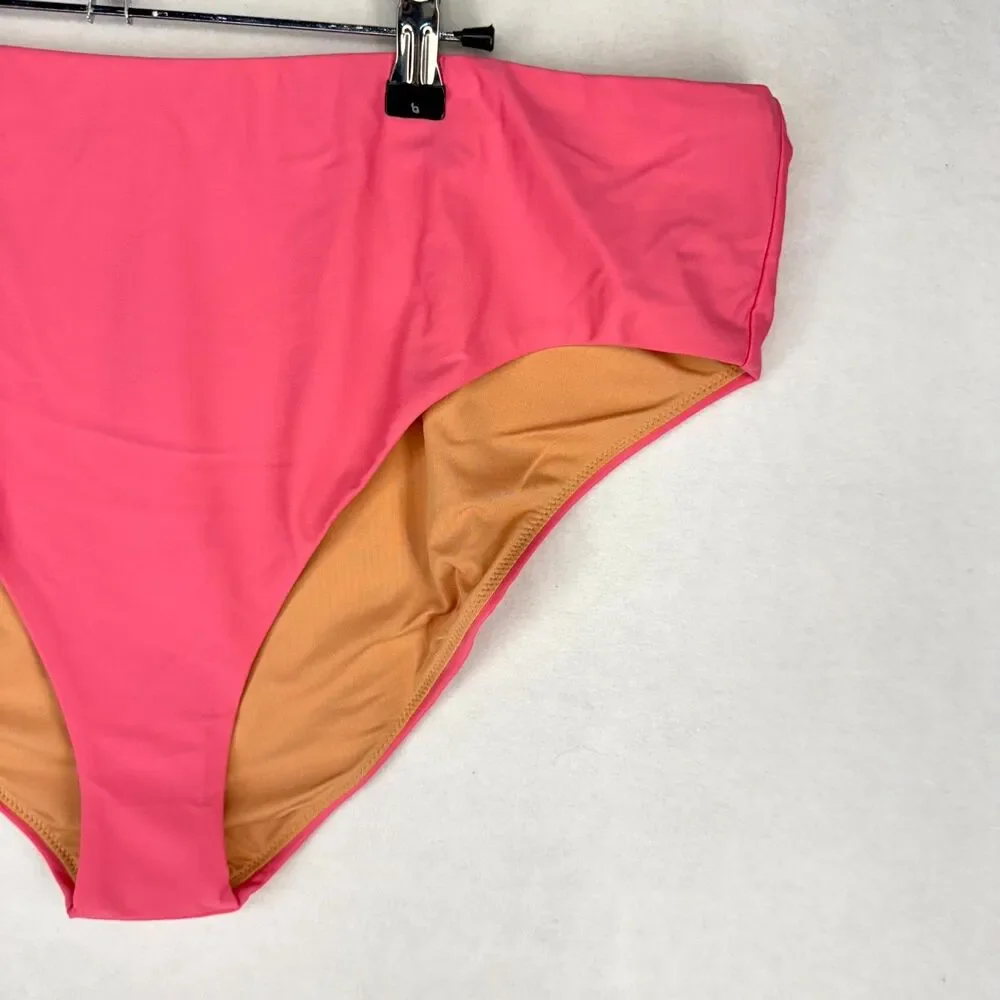 J.Crew High Rise Bikini Bottom Bathing suit Pink Ladies‎ Size 3X NEW BF178 TRO